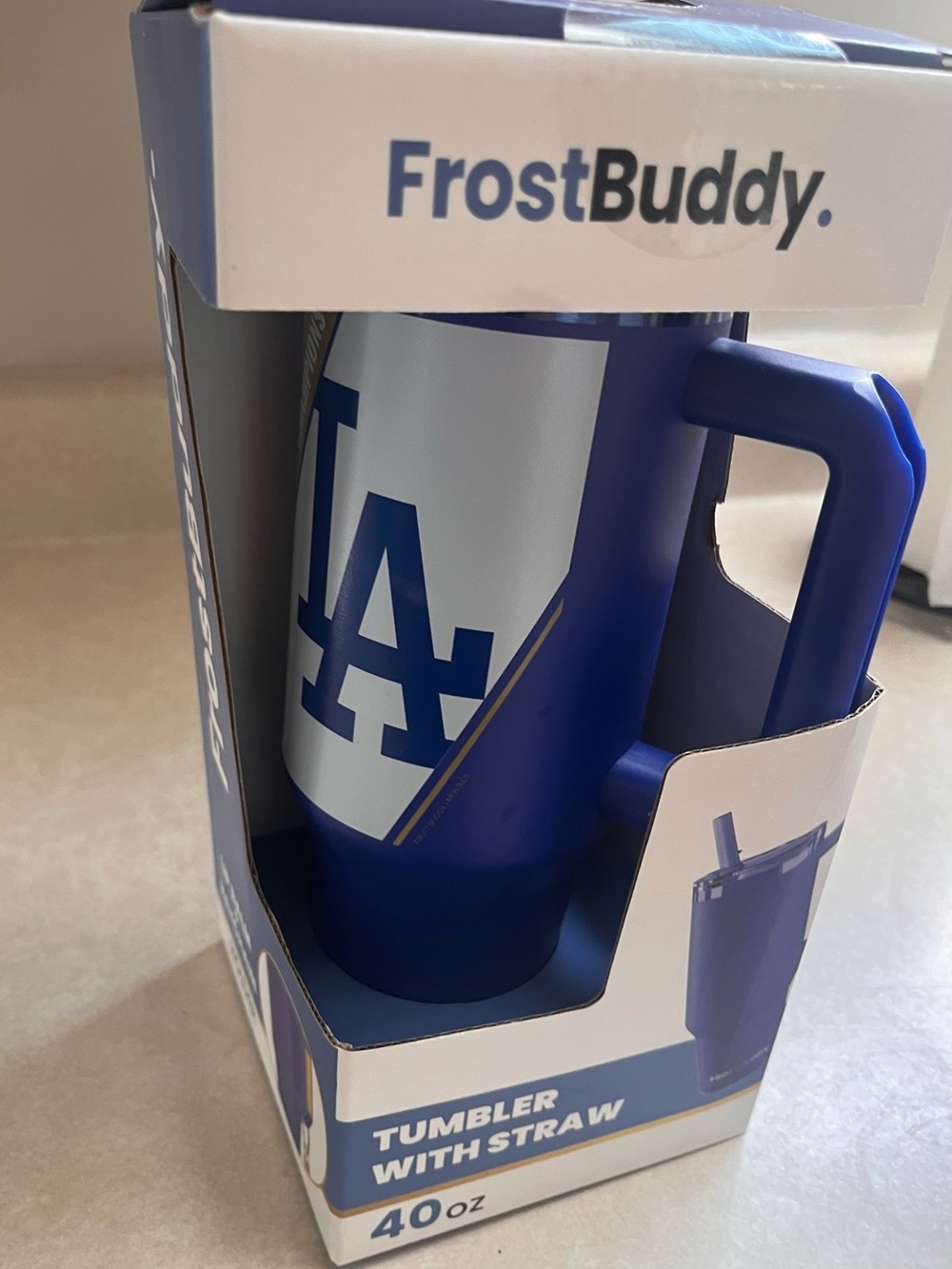 FrostBuddy Los Angeles Dodgers Blue 40oz Tumbler with Straw